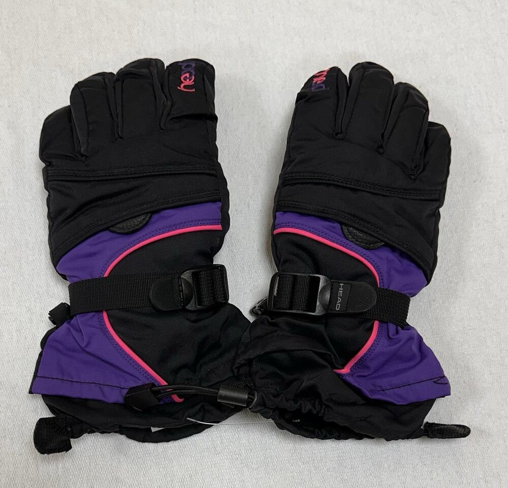 Head Vintage Retro Black Purple Pink Snow, Ski, Kids Gloves Size Large Gorpcore